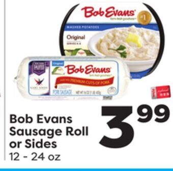 Weis Markets Bob evans sausage roll or sides offer