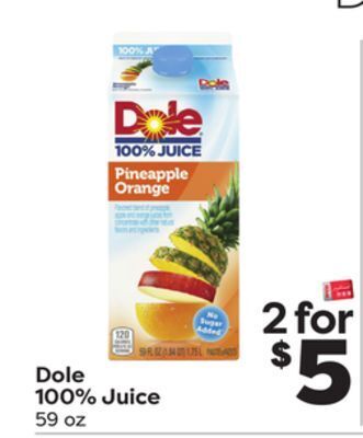 Weis Markets Dole 100% juice offer