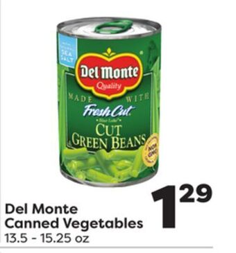 Weis Markets Del monte canned vegetables offer