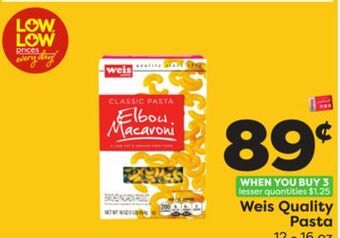 Weis Markets Weis quality pasta offer