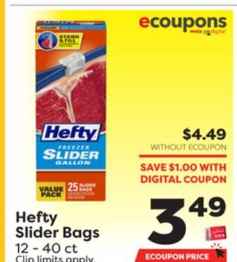 Weis Markets Hefty slider bags offer