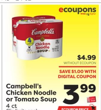 Weis Markets Campbell's chicken noodle or tomato soup offer