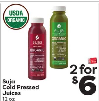 Weis Markets Suja cold pressed juices offer