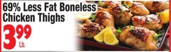 King Kullen 69% less fat boneless chicken thighs offer