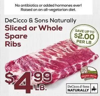 DeCicco & Sons Decicco & sons naturally sliced or whole spare ribs offer