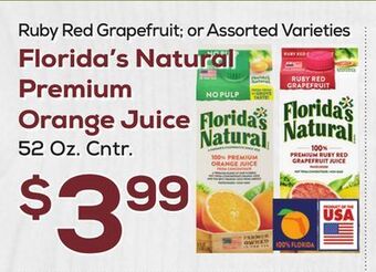 DeCicco & Sons Florida's natural premium orange juice offer
