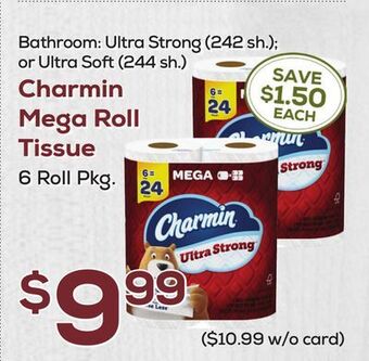 DeCicco & Sons Charmin mega roll tissue, 6 roll pkg. offer