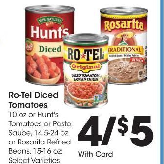 Kroger Ro-tel diced tomatoes x4 offer
