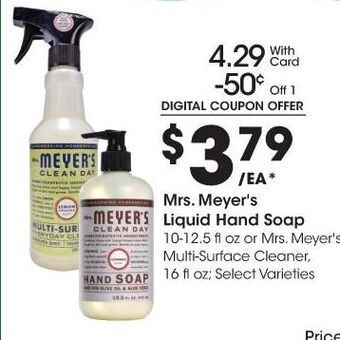 Kroger Mrs. meyer's liquid hand soap offer