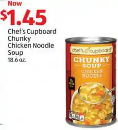 Aldi Chef's Cupboard Chunky Chicken Noodle Soup 18.6 oz. offer