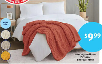 Aldi Huntington Home Pinsonic Sherpa Throw offer