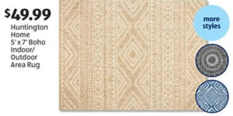 Aldi Huntington Home 5"x7" Boho Indoor/Outdoor Area Rug offer