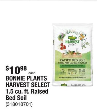 The Home Depot Bonnie plants harvest select 1.5 cu. ft. raised bed soil offer