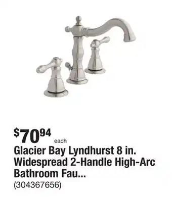 The Home Depot Glacier bay lyndhurst 8 in. widespread 2-handle high-arc bathroom faucet in brushed nickel offer