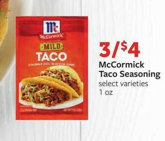 Fareway Mccormick taco seasoning offer