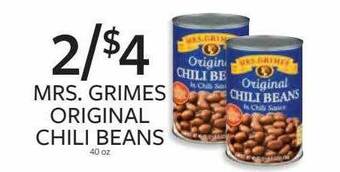 Fareway Mrs. grimes original chili beans offer