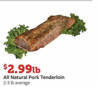 Fareway All natural pork tenderloin offer
