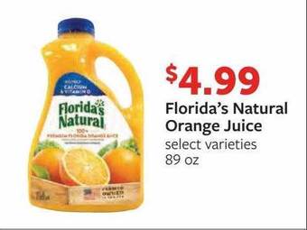 Fareway Florida's natural orange juice offer