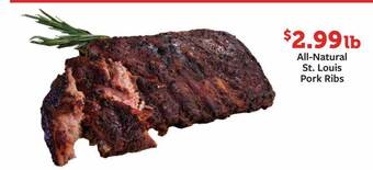Fareway All-natural st. louis pork ribs offer