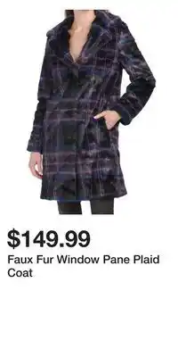 TJ Maxx Faux fur window pane plaid coat offer