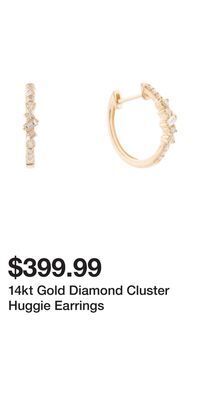 TJ Maxx 14kt gold diamond cluster huggie earrings offer