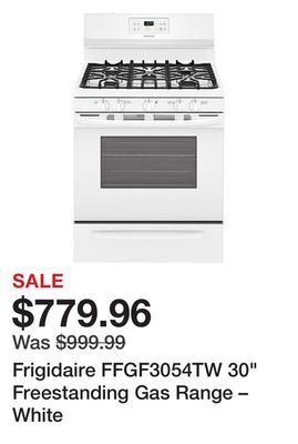Kmart Frigidaire ffgf3054tw 30" freestanding gas range – white offer