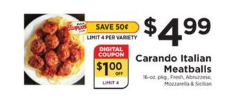 ShopRite Italian meatballs offer