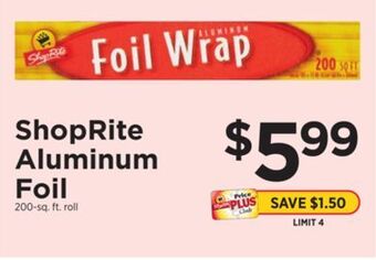 ShopRite Aluminum foil offer