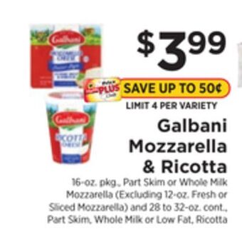ShopRite Mozzarella & ricotta offer