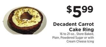 ShopRite Decadent carrot cake ring offer