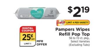 ShopRite Wipes refill pop top offer