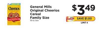 ShopRite Original cheerios cereal family size offer