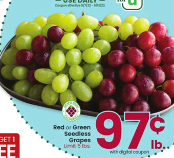 Albertsons Red or Green Seedless Grapes offer
