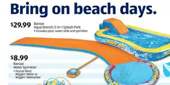 Aldi Banzai Aqua Drench 3-in Splash Park Banzai Water Sprinkler offer