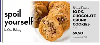 Bristol Farms Bristol Farms 10 Pk. Chocolate Chunk Cookies offer
