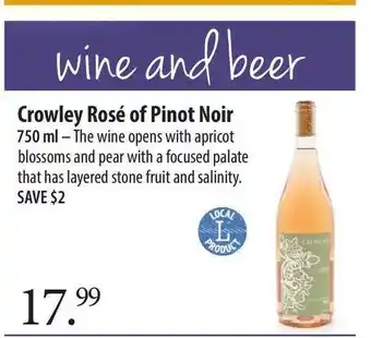 Market of Choice Crowley Rosé Of Pinot Noir offer