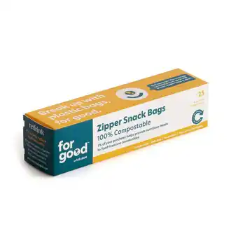 Walmart For good by full circle compostable & biodegradable disposable snack size zipper bags - 25 pack offer