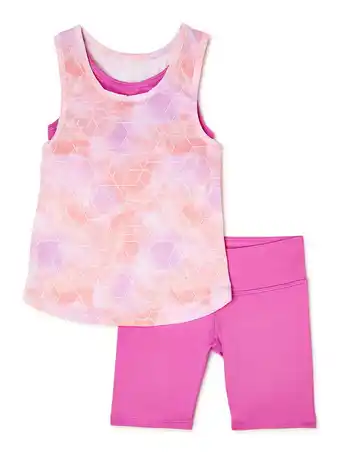 Walmart Athletic works girls sports bra/tank top/bike shorts, 3-piece active set, sizes 4-18 & plus offer