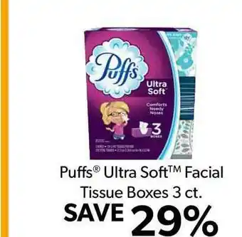 Commissary Puffs Ultra Soft Facial Tissue Boxes 3 Ct. offer
