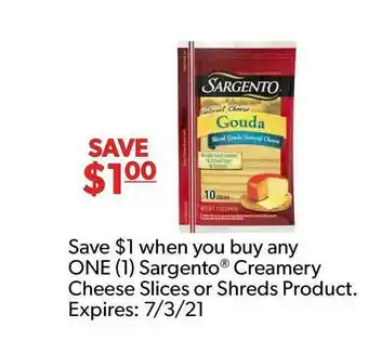 Commissary Sargento Creamery Cheese Slices Or Shreds Product offer