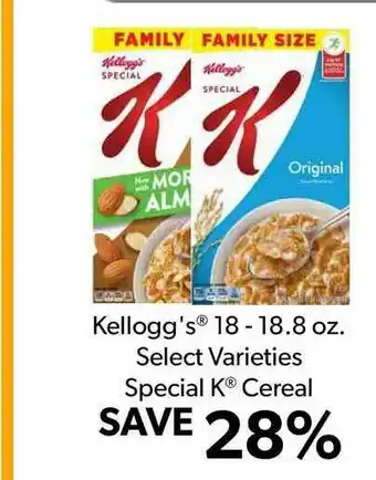 Commissary Kellogg's 18 - 18.8 Oz. Select Varieties Special K Cereal offer
