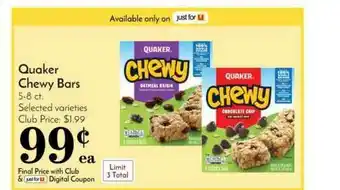 Pavilions Quaker Chewy Bars offer