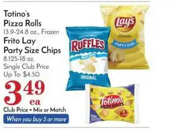 Pavilions Totino's Pizza Rolls Frito Lay Party Size Chips offer