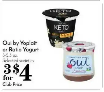 Pavilions Oui By Yoplait Or Ratio Yogurt offer