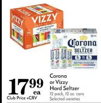 Pavilions Corona Or Vizzy Hard Seltzer offer