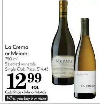 Pavilions La Crema Or Meiomi offer
