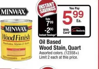 Ace Hardware Oil Based Wood Stain, Quart Minwax offer