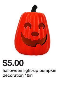 Five Below Halloween light-up pumpkin decoration 10in offer