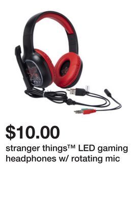 Five Below Stranger things™ led gaming headphones w/ rotating mic offer