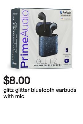 Five Below Glitz glitter bluetooth earbuds with mic offer